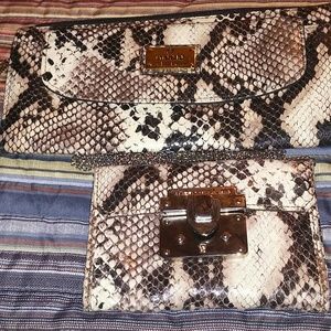 Animal. Print clutch and wallet
